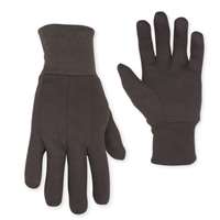 BROWN JERSEY GLOVES - ONE SIZE FITS ALL