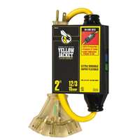 WDS-2816 GFCI INLINE 3WAY ADAPTER - 12/3 SJTW YELLOW JACKET - LIGHTED END